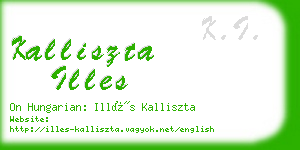 kalliszta illes business card